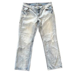 American Eagle Pale Wash Denim Jeans Hipster Jeans Size 12